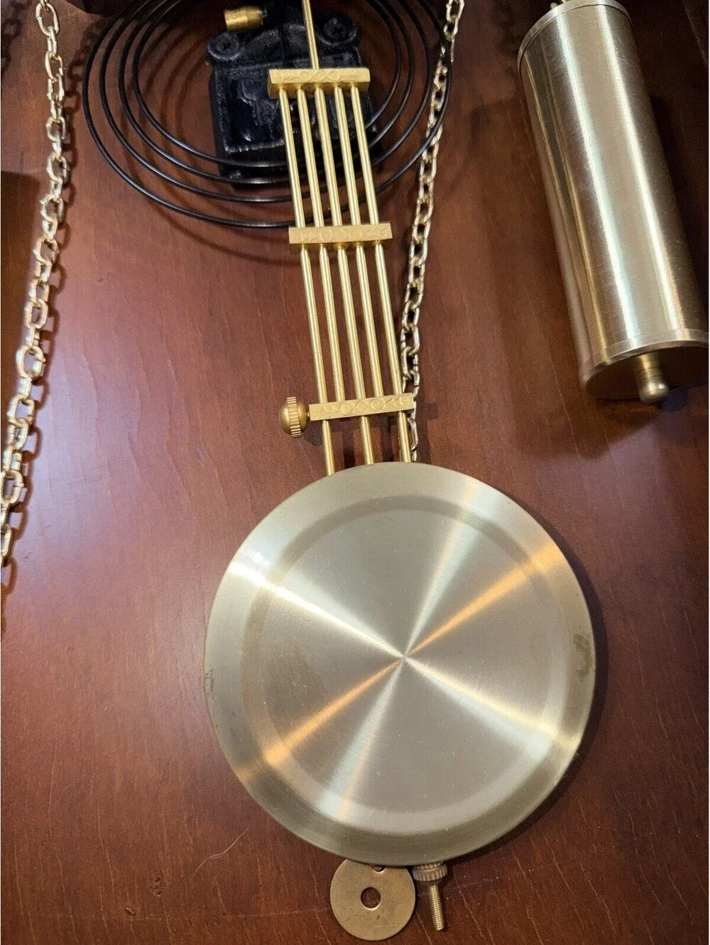 Waltham 31 Day Chime Wall Clock Driven Pendulum Works Key